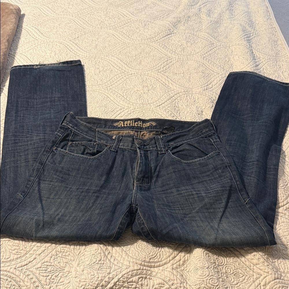 Affliction men’s Dark Blue Boot Cut Jeans